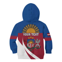 Personalized Latvia Kid Hoodie White Wagtail Dievs Sveti Latviju