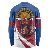 Personalized Latvia Long Sleeve Shirt White Wagtail Dievs Sveti Latviju