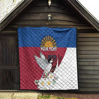 Personalized Latvia Quilt White Wagtail Dievs Sveti Latviju