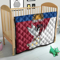 Personalized Latvia Quilt White Wagtail Dievs Sveti Latviju