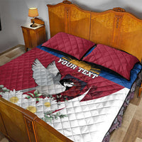 Personalized Latvia Quilt Bed Set White Wagtail Dievs Sveti Latviju