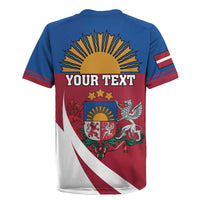 Personalized Latvia Rugby Jersey White Wagtail Dievs Sveti Latviju