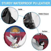 Personalized Latvia Spare Tire Cover White Wagtail Dievs Sveti Latviju