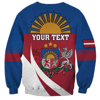 Personalized Latvia Sweatshirt White Wagtail Dievs Sveti Latviju