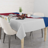 Personalized Latvia Tablecloth White Wagtail Dievs Sveti Latviju