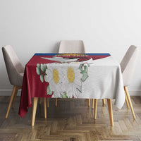 Personalized Latvia Tablecloth White Wagtail Dievs Sveti Latviju