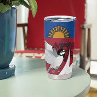 Personalized Latvia Tumbler Cup White Wagtail Dievs Sveti Latviju