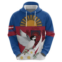 Personalized Latvia Zip Hoodie White Wagtail Dievs Sveti Latviju