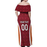 Custom Latvia Football Family Matching Off Shoulder Maxi Dress and Hawaiian Shirt Latvijas Futbola Izlase