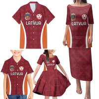 Custom Latvia Football Family Matching Puletasi and Hawaiian Shirt Latvijas Futbola Izlase