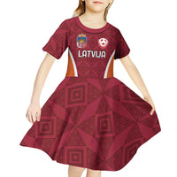 Custom Latvia Football Kid Short Sleeve Dress Latvijas Futbola Izlase