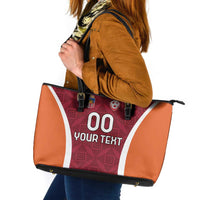 Custom Latvia Football Leather Tote Bag Latvijas Futbola Izlase