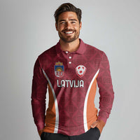 Custom Latvia Football Long Sleeve Polo Shirt Latvijas Futbola Izlase