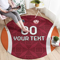 Custom Latvia Football Round Carpet Latvijas Futbola Izlase