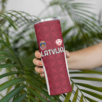 Custom Latvia Football Skinny Tumbler Latvijas Futbola Izlase