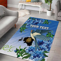 Personalized Estonia Area Rug Barn Swallow Cornflower Flower