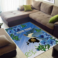 Personalized Estonia Area Rug Barn Swallow Cornflower Flower