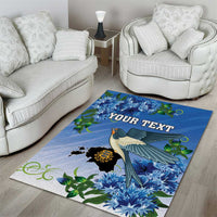 Personalized Estonia Area Rug Barn Swallow Cornflower Flower