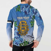 Personalized Estonia Button Sweatshirt Barn Swallow Cornflower Flower