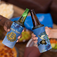 Personalized Estonia 4 in 1 Can Cooler Tumbler Barn Swallow Cornflower Flower