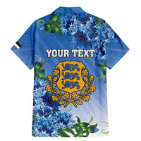 Personalized Estonia Family Matching Mermaid Dress and Hawaiian Shirt Barn Swallow Cornflower Flower