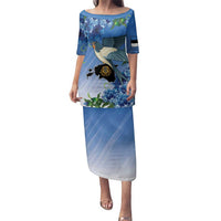 Personalized Estonia Family Matching Puletasi and Hawaiian Shirt Barn Swallow Cornflower Flower