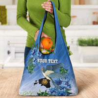 Personalized Estonia Grocery Bag Barn Swallow Cornflower Flower