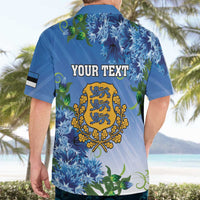 Personalized Estonia Hawaiian Shirt Barn Swallow Cornflower Flower