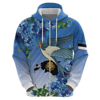 Personalized Estonia Hoodie Barn Swallow Cornflower Flower