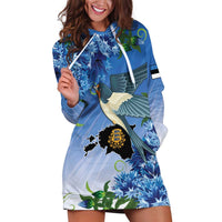 Personalized Estonia Hoodie Dress Barn Swallow Cornflower Flower