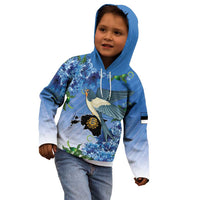 Personalized Estonia Kid Hoodie Barn Swallow Cornflower Flower