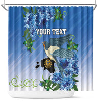 Personalized Estonia Shower Curtain Barn Swallow Cornflower Flower