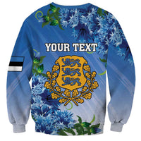 Personalized Estonia Sweatshirt Barn Swallow Cornflower Flower
