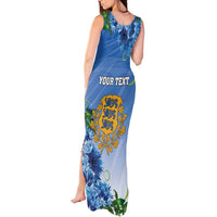 Personalized Estonia Tank Maxi Dress Barn Swallow Cornflower Flower