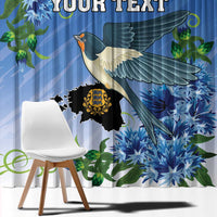 Personalized Estonia Window Curtain Barn Swallow Cornflower Flower