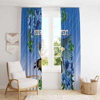 Personalized Estonia Window Curtain Barn Swallow Cornflower Flower