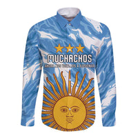Custom Argentina Football Long Sleeve Button Shirt Muchachos, Ahora Nos Volvimos a Ilusionar