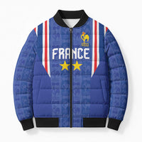 Custom France Football Bomber Puffer Jacket Les Bleus Glory Road to 2026