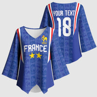 Custom France Football Kimono Sleeve Blouse Les Bleus Glory Road to 2026