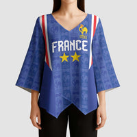 Custom France Football Kimono Sleeve Blouse Les Bleus Glory Road to 2026