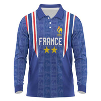 Custom France Football Long Sleeve Polo Shirt Les Bleus Glory Road to 2026