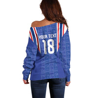 Custom France Football Off Shoulder Sweater Les Bleus Glory Road to 2026