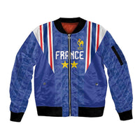 Custom France Football Sleeve Zip Bomber Jacket Les Bleus Glory Road to 2026