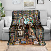 Happy Saints Cyril and Methodius Day Blanket Christian Stained-Glass Window