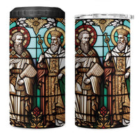 Happy Saints Cyril and Methodius Day 4 in 1 Can Cooler Tumbler Christian Stained-Glass Window