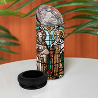 Happy Saints Cyril and Methodius Day 4 in 1 Can Cooler Tumbler Christian Stained-Glass Window