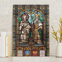 Happy Saints Cyril and Methodius Day Canvas Wall Art Christian Stained-Glass Window