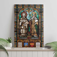 Happy Saints Cyril and Methodius Day Canvas Wall Art Christian Stained-Glass Window