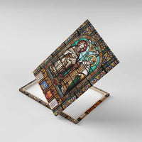 Happy Saints Cyril and Methodius Day Canvas Wall Art Christian Stained-Glass Window