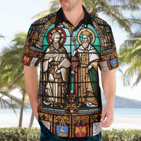 Happy Saints Cyril and Methodius Day Hawaiian Shirt Christian Stained-Glass Window
